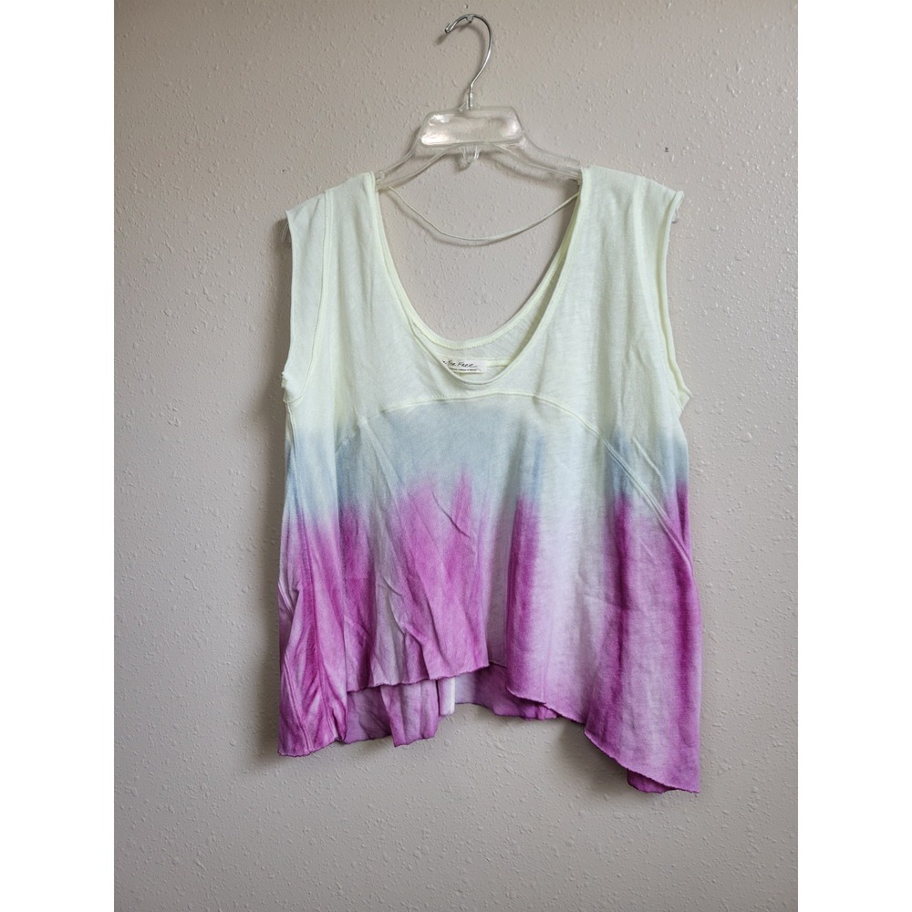 Free People‎ Paradise Tie Dye Print Tee Spring Break Combo Oversized Size S